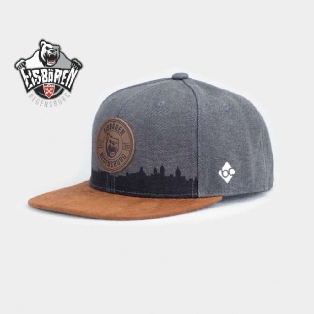 Bavarian Cap Eisbaren Regensburg Gray and Brown Bear Logo NWOT